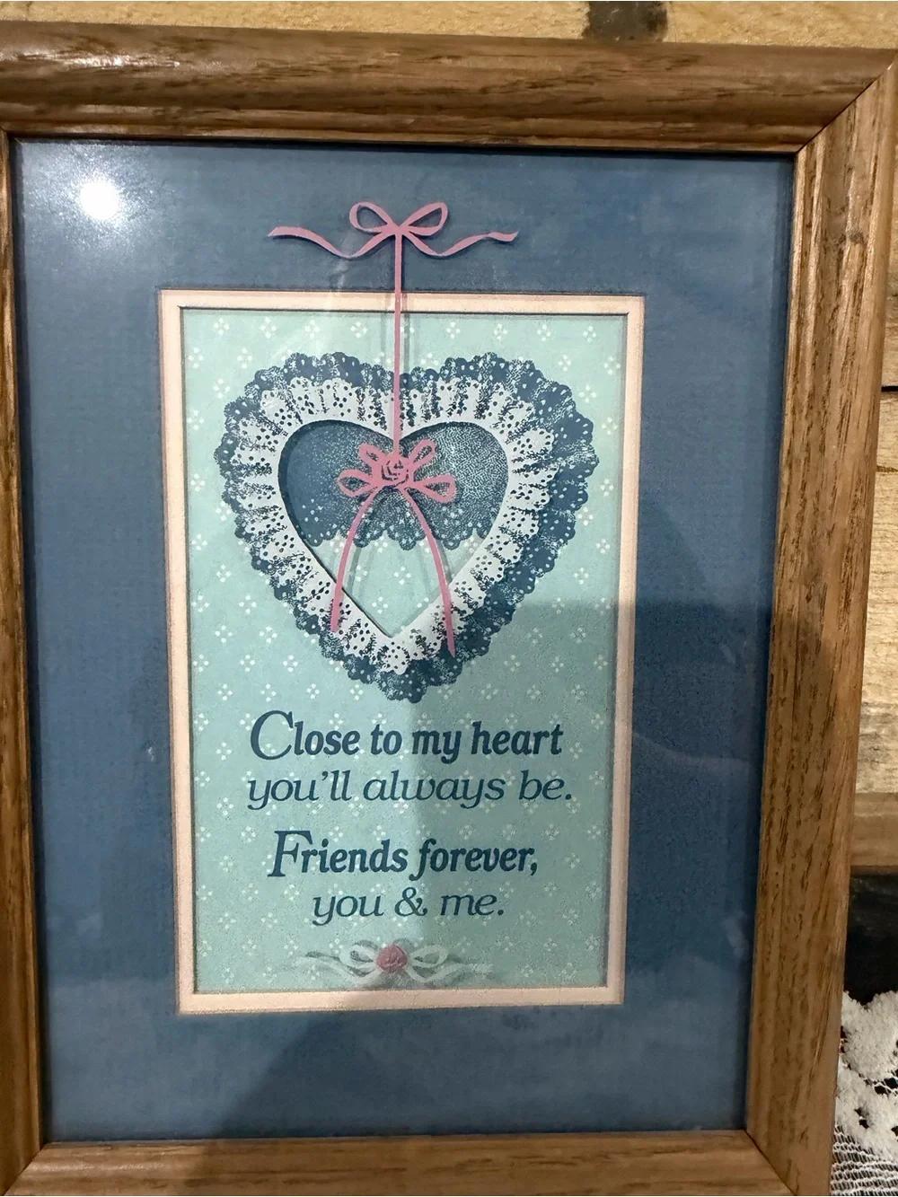 Blue Framed Sentiment Wall Art - Friends Forever